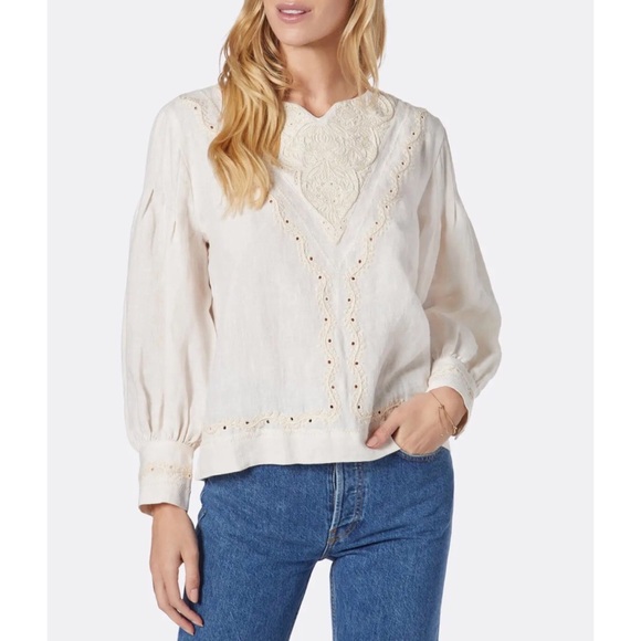 joie embroidered top